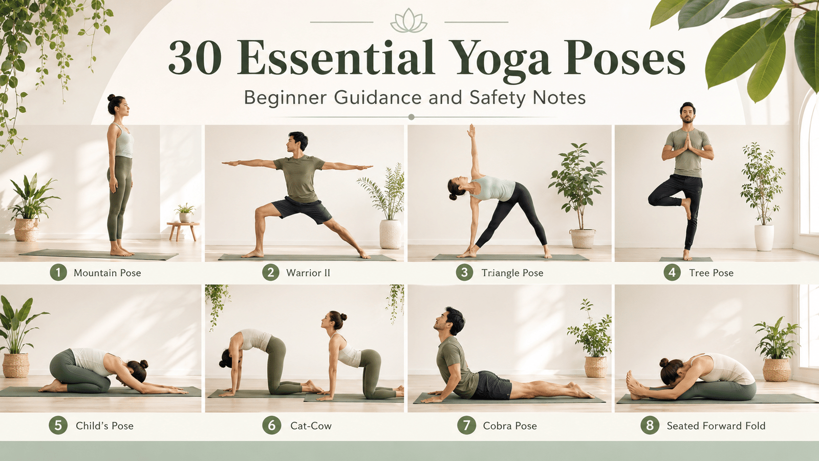 30 essential yoga poses with beginner guidance